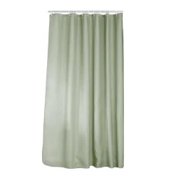 Accessoire Salle De Bain|Rideau De Douche|douceur d'intu017drieur Rideau de douche effet tissé à anneaux (180 x 200 cm) Quartz Vert sauge