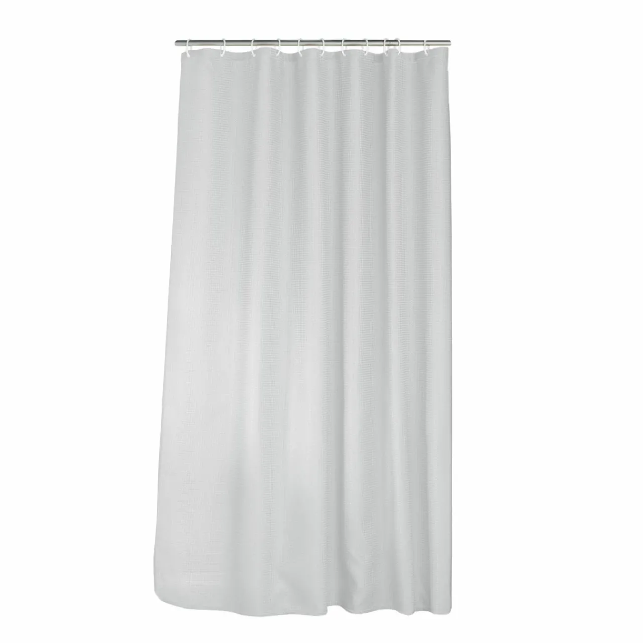 Accessoire Salle De Bain|Rideau De Douche|douceur d'intu017drieur Rideau de douche effet tissé à anneaux (180 x 200 cm) Quartz Blanc