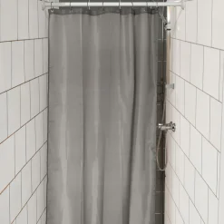 Accessoire Salle De Bain|Rideau De Douche|TENDANCE Rideau de douche étroit spécial douche (120 x 180 cm) Uni Gris