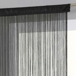 Rideau|ATMOSPHERA Rideau de fil (90 x H200 cm) Uni Noir