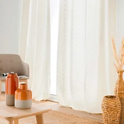 Rideau|douceur d'intu017drieur Rideau effet lin tissé (140 x 260 cm) Logan Ecru