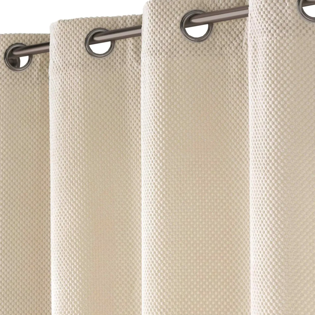 Rideau|douceur d'intu017drieur Rideau flanelle relief (140 x 260 cm) Java Ecru