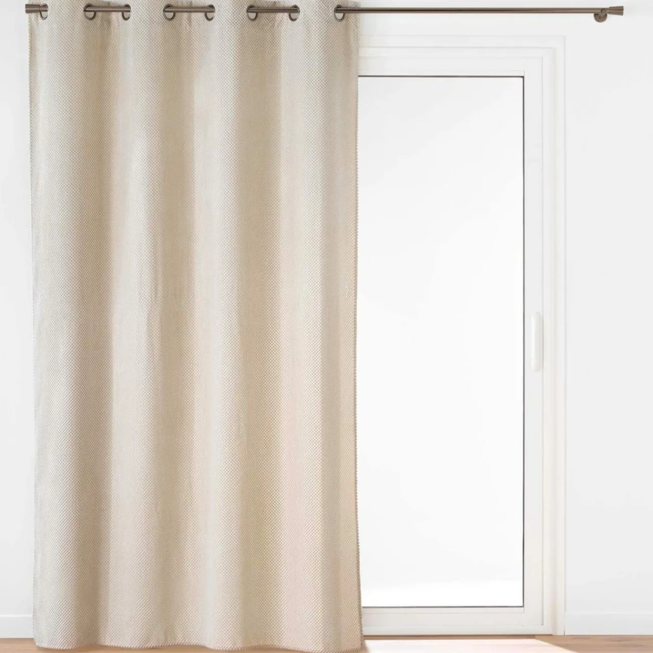 Rideau|douceur d'intu017drieur Rideau flanelle relief (140 x 260 cm) Java Ecru