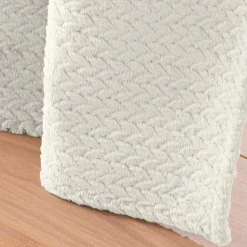 Rideau|douceur d'intu017drieur Rideau flanelle relief (140 x 240 cm) Flanela Ecru