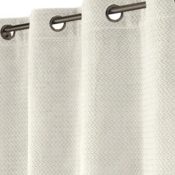 Rideau|douceur d'intu017drieur Rideau flanelle relief (140 x 240 cm) Flanela Ecru