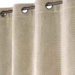Rideau|douceur d'intu017drieur Rideau flanelle relief (140 x 240 cm) Flanela Beige