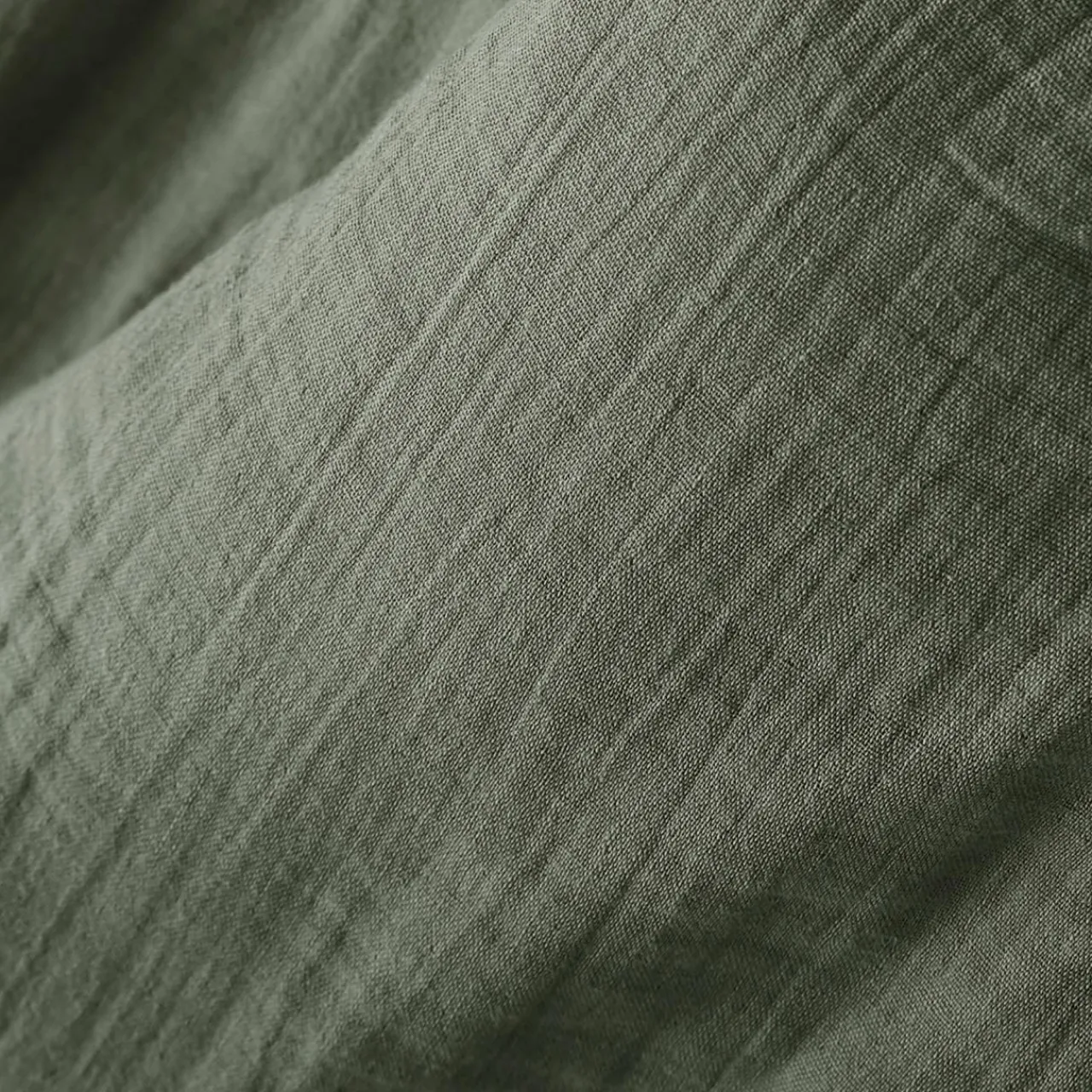 Rideau|EMINZA Rideau gaze de coton ajustable (280 x max 300 cm) Gaïa Vert romarin