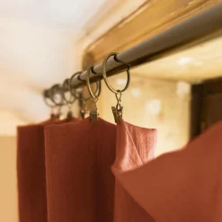 Rideau|EMINZA Rideau gaze de coton ajustable (180 x max 300 cm) Gaïa Terracotta