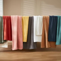 Rideau|EMINZA Rideau gaze de coton ajustable (180 x max 300 cm) Gaïa Rose poudré