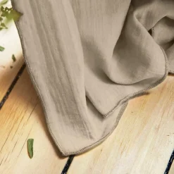 Rideau|EMINZA Rideau gaze de coton ajustable (140 x max 300 cm) Gaïa Ficelle