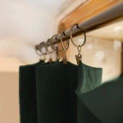 Rideau|EMINZA Rideau gaze de coton ajustable (140 x 300 cm) Gaïa Vert sapin