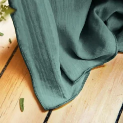 Rideau|EMINZA Rideau gaze de coton galon fronceur (180 x 240 cm) Gaïa Bleu canard