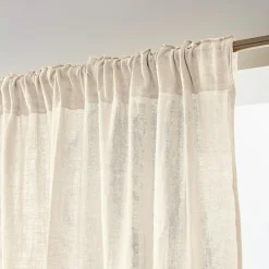 Rideau|EMINZA Rideau gaze de coton galon fronceur (180 x 240 cm) Gaïa pampa Beige