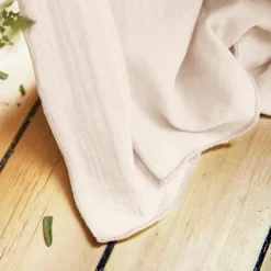 Rideau|EMINZA Rideau gaze de coton galon fronceur (140 x 240 cm) Gaïa Rose poudré