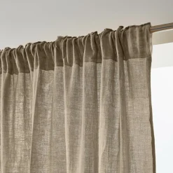 Rideau|EMINZA Rideau gaze de coton galon fronceur (180 x 240 cm) Gaïa Ficelle