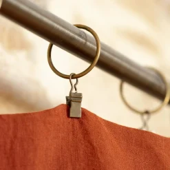 Rideau|EMINZA Rideau lin lavé ajustable (140 x max 270 cm) Louise Terracotta