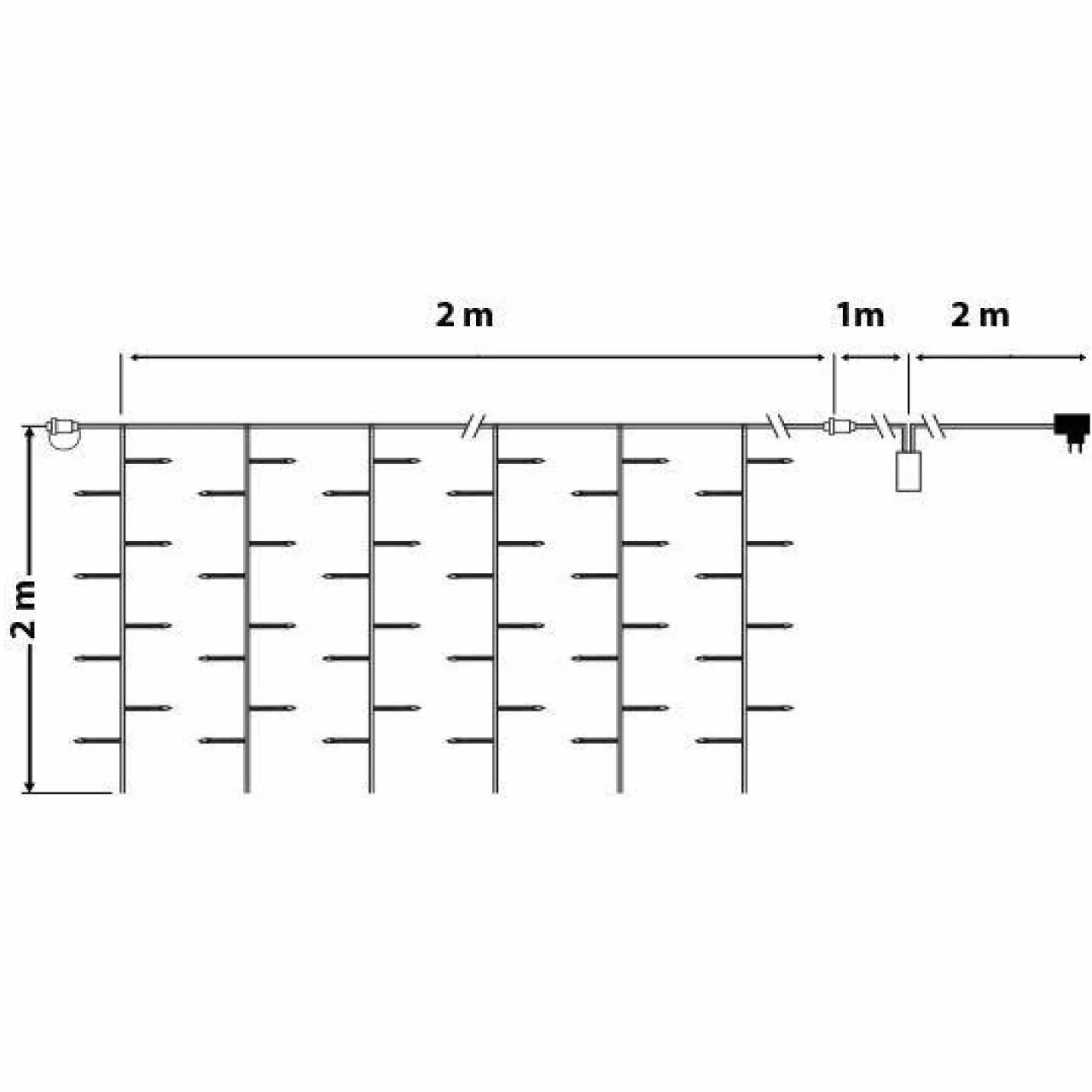 Guirlande Lumineuse Grand Format|Guirlande Lumineuse|BLACHERE Rideau lumineux H2 m L2 m 96 LED Interconnectable Multicolore
