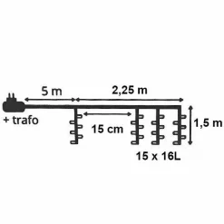 Guirlande Lumineuse Grand Format|Guirlande Lumineuse|KAEMINGK Rideau lumineux H1,50 m L2,25 m 240 LED Super chaser Blanc chaud