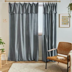 Rideau|EMINZA Rideau lyocell Tencel™ ajustable (140 x max 270 cm) Olivia stone Bleu