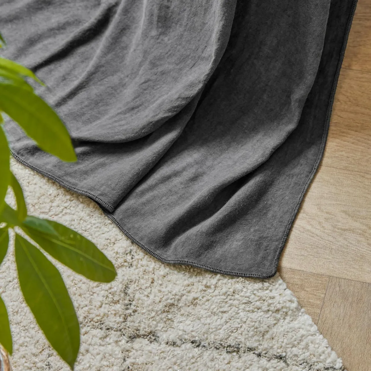 Rideau|EMINZA Rideau lyocell Tencel™ ajustable (140 x max 270 cm) Olivia granit Gris