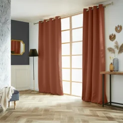 Rideau|EMINZA Rideau obscurcissant (140 x 280 cm) Dark Terracotta
