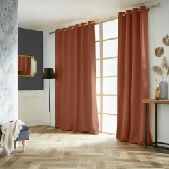 Rideau|EMINZA Rideau obscurcissant (180 x 260 cm) Dark Terracotta