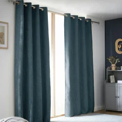 Rideau Thermique|Rideau|EMINZA Rideau obscurcissant thermique (140 x 240 cm) Alba Bleu