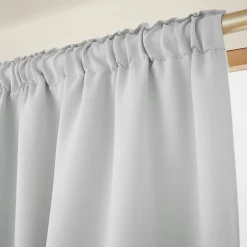 Rideau Thermique|Rideau|EMINZA Rideau obscurcissant thermique galon fronceur (140 x 240 cm) Calore Gris clair