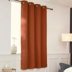 Rideau Thermique|Rideau|EMINZA Rideau obscurcissant thermique (140 x 180 cm) Calore Terracotta