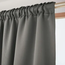 Rideau Thermique|Rideau|EMINZA Rideau obscurcissant thermique galon fronceur (140 x 240 cm) Calore Gris Anthracite