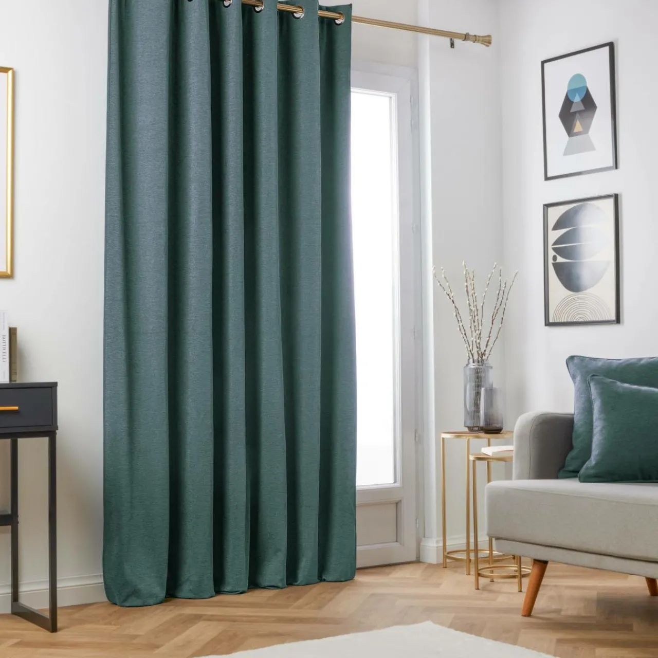 Rideau|EMINZA Rideau obscurcissant thermique (180 x 260 cm) Minuit Gris bleu