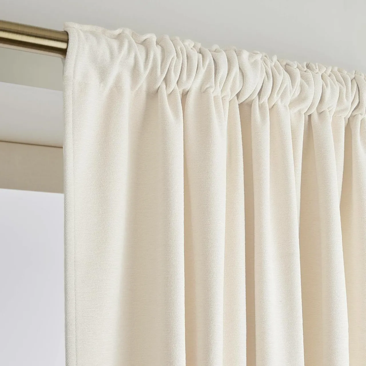 Rideau|EMINZA Rideau obscurcissant thermique galon fronceur (280 x 240 cm) Minuit sable Beige