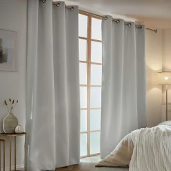 Rideau Thermique|Rideau|EMINZA Rideau obscurcissant thermique (140 x 280 cm) Calore Gris clair