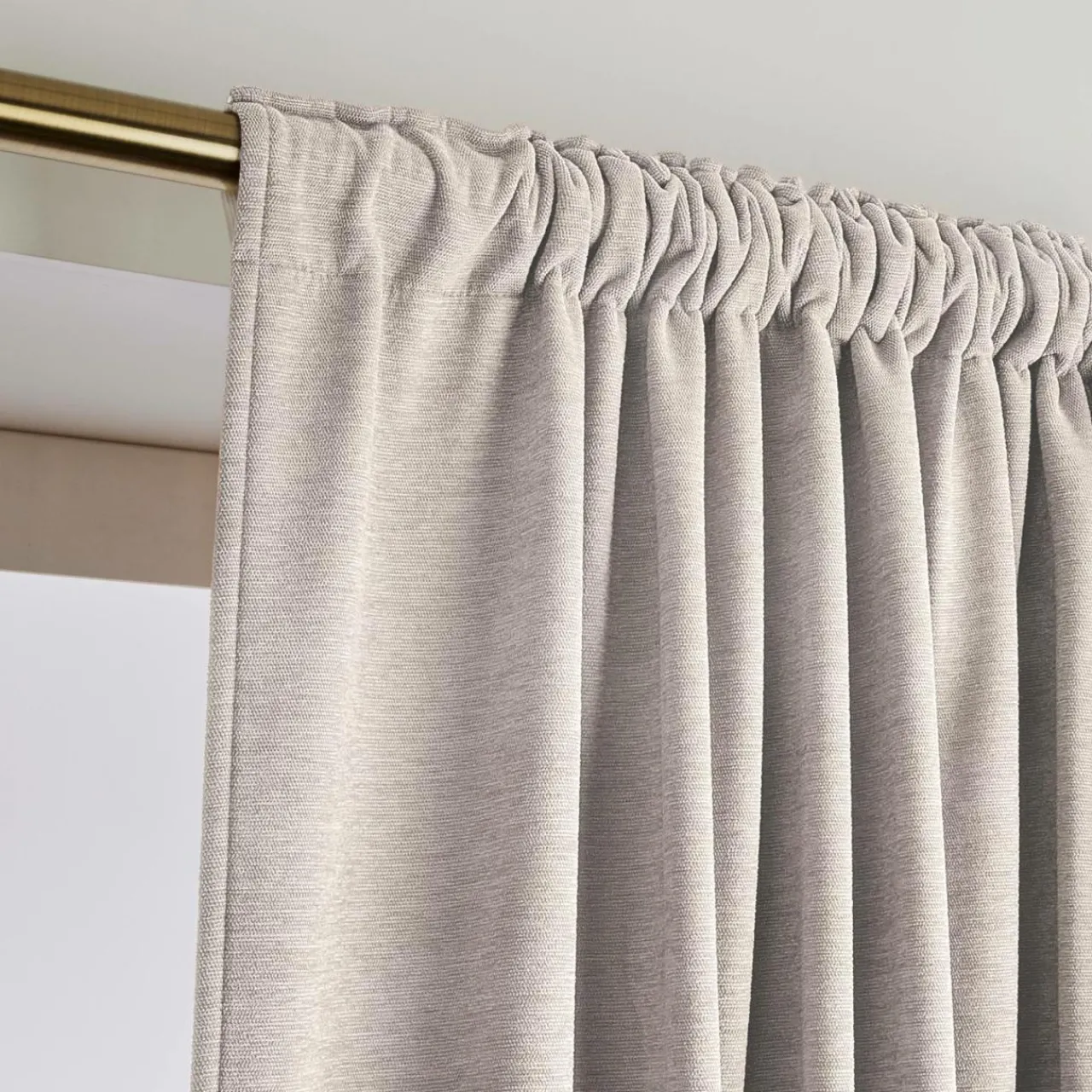 Rideau|EMINZA Rideau obscurcissant thermique galon fronceur (280 x 240 cm) Minuit Taupe