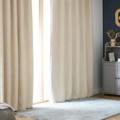 Rideau Thermique|Rideau|EMINZA Rideau obscurcissant thermique galon fronceur (180 x 260 cm) Alba grège Beige
