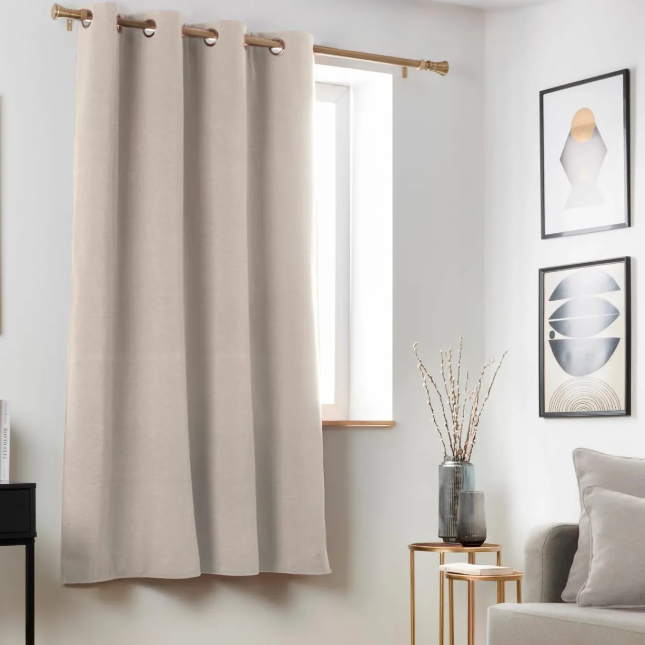 Rideau|EMINZA Rideau obscurcissant thermique (140 x 180 cm) Minuit Taupe