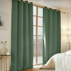 Rideau Thermique|Rideau|EMINZA Rideau obscurcissant thermique (140 x 240 cm) Calore Vert romarin
