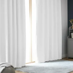 Rideau Thermique|Rideau|EMINZA Rideau obscurcissant thermique galon fronceur (140 x 240 cm) Alba perle Blanc