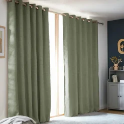 Rideau Thermique|Rideau|EMINZA Rideau obscurcissant thermique (180 x 260 cm) Alba Vert romarin