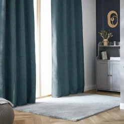 Rideau Thermique|Rideau|EMINZA Rideau obscurcissant thermique galon fronceur (140 x 240 cm) Alba Bleu