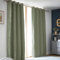 Rideau Thermique|Rideau|EMINZA Rideau obscurcissant thermique (140 x 240 cm) Alba Vert romarin