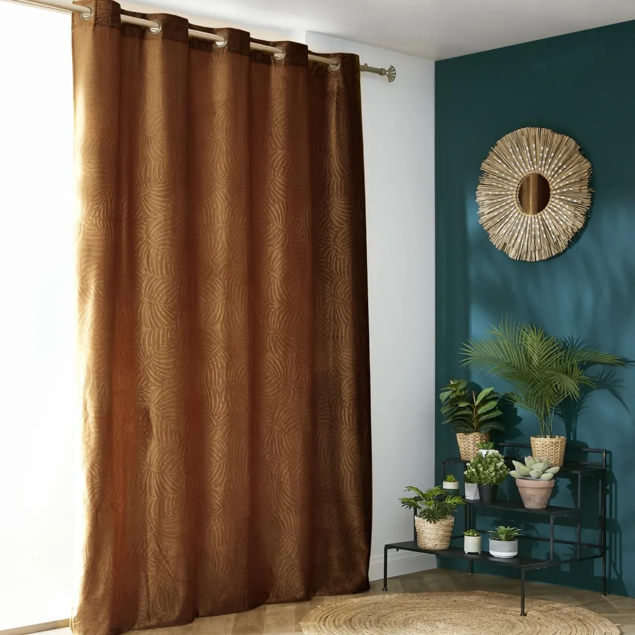 Rideau|EMINZA Rideau obscurcissant velours (180 x 260 cm) Fern Camel