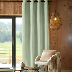 Rideau Thermique|Rideau|EMINZA Rideau occultant isolant Total Blackout (140 x 240 cm) Magnus Vert Eucalyptus