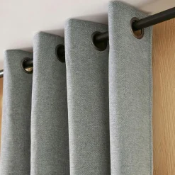 Rideau Thermique|Rideau|EMINZA Rideau occultant isolant Total Blackout (140 x 240 cm) Magnus titane Gris