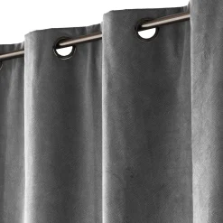 Rideau|douceur d'intu017drieur Rideau occultant velours (140 x 260 cm) Olympe Gris Anthracite