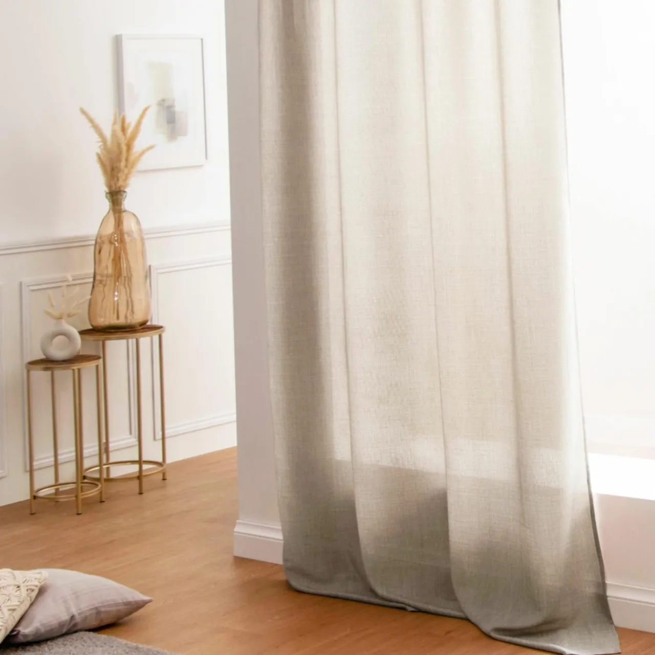 Rideau|LOVELY CASA Rideau oeillets (140 x 260 cm) Bea Taupe clair