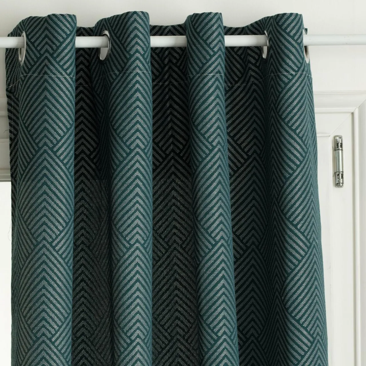 Rideau|ATMOSPHERA Rideau oeillets (140 x 260 cm) Geom Bleu canard