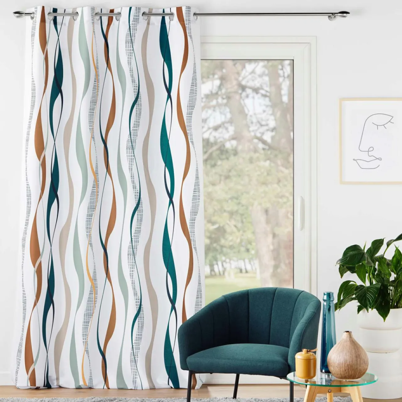 Rideau|DOUCEUR D'INTERIEUR Rideau oeillets (140 x 280 cm) Lisana Multicolore