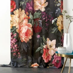 Rideau|LINDER Rideau oeillets (145 x 250 cm) Pivoine Rouge