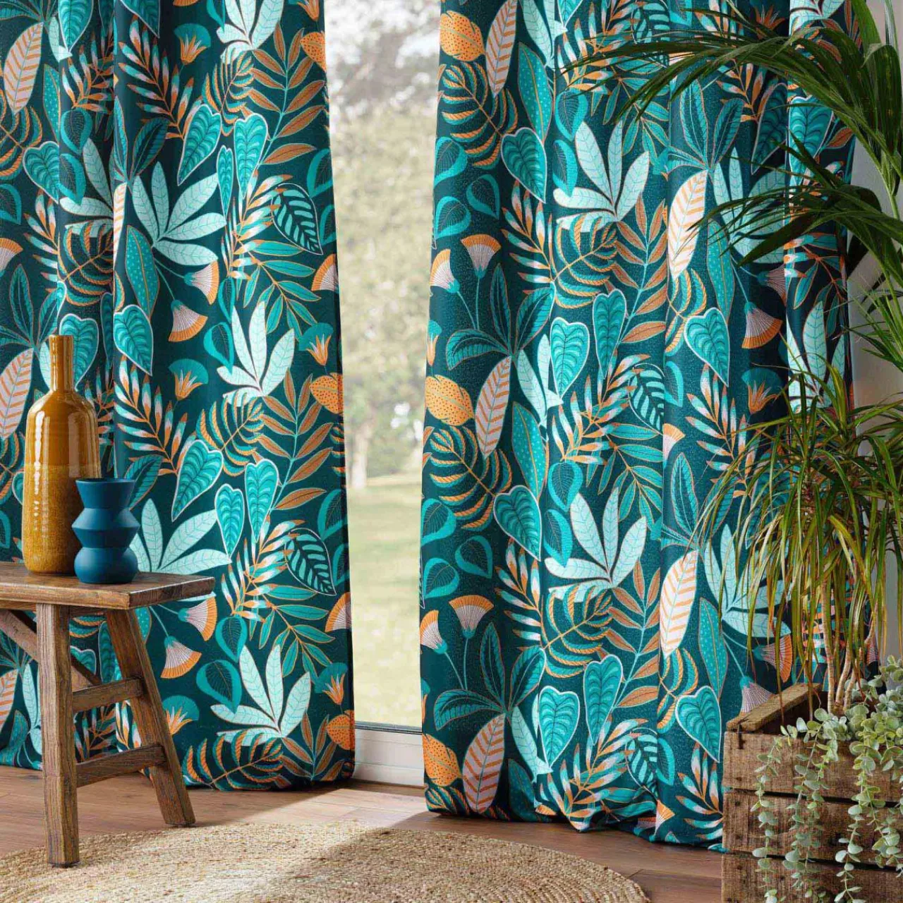 Rideau|DOUCEUR D'INTERIEUR Rideau oeillets (140 x 280 cm) Tilda Vert